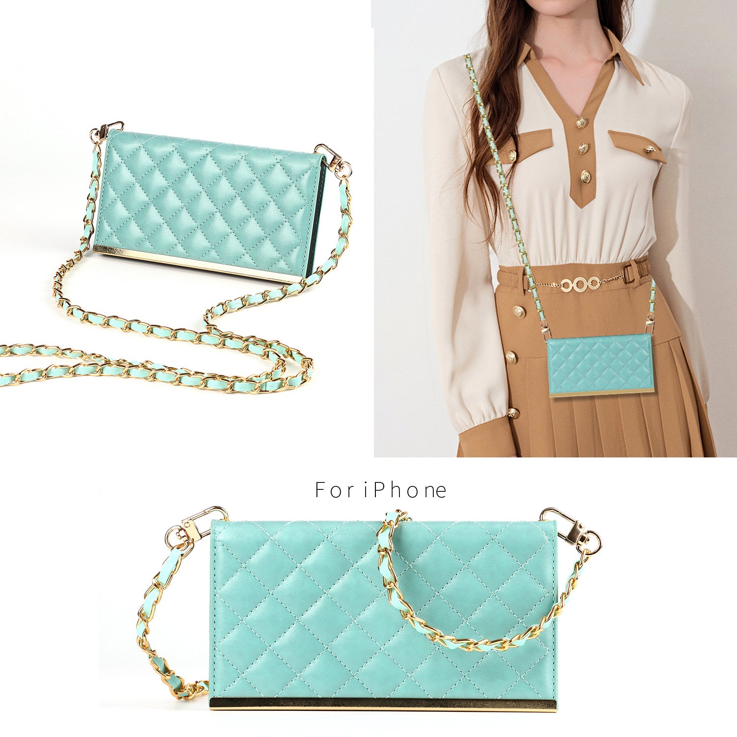 Premium Crossbody Wallet Leather iPhone Case - Stylish Lanyard Strap, Card Slot, Stand, Elegant Design for iPhone Models