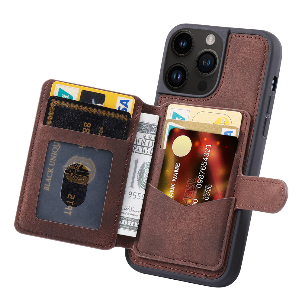 Fashion Leather iPhone Case – Shockproof, Back Protective Cover, Card Holder, Sleek Design, Durable & Stylish for iPhone