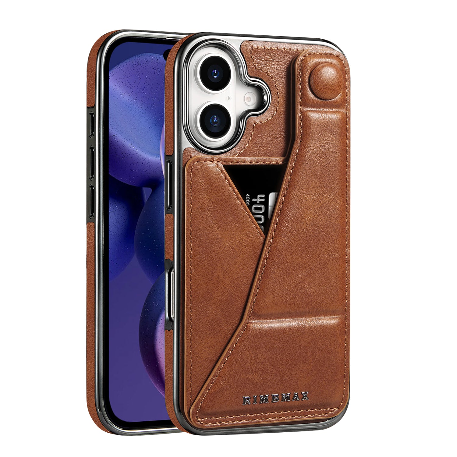 Luxury Electroplated Leather Phone Case – Stand Card Holder, Premium Anti-Fall Protection, Stylish Design, and Durable Cover for Ultimate Convenience