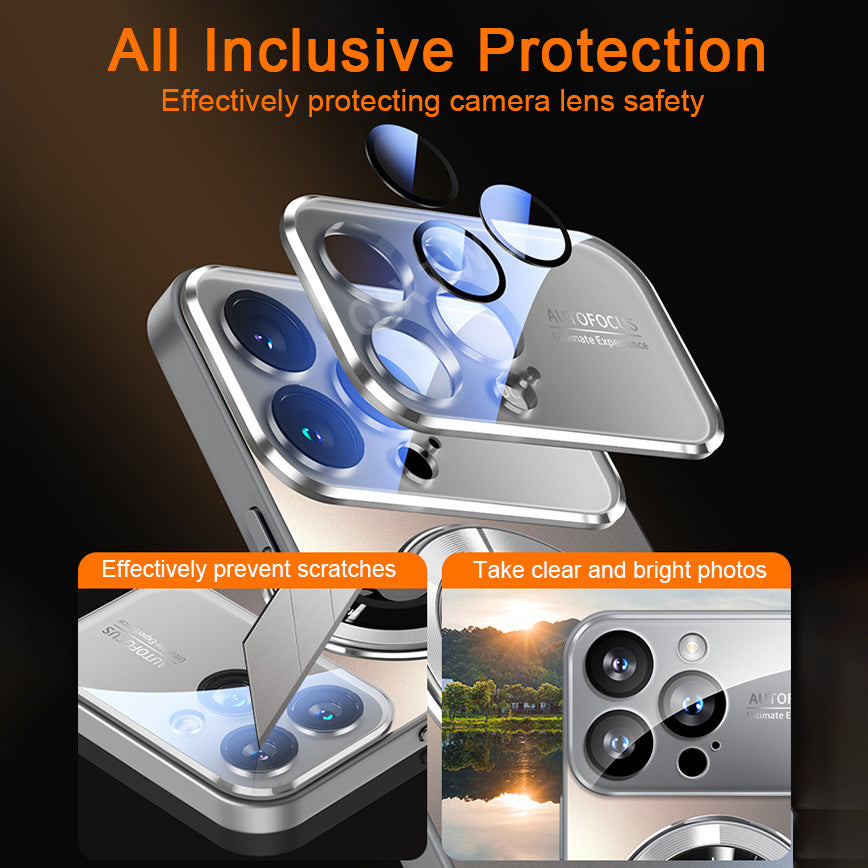 Luxury Glass MagSafe Case - Magnetic Wireless Charging, Camera Lens Protection, Shockproof Design | Case for iPhone