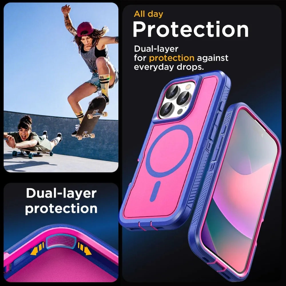 Heavy Duty Shockproof Case – Rugged Protective Cover with Kickstand, Anti-Scratch, Full-Body Protection for iPhone Models