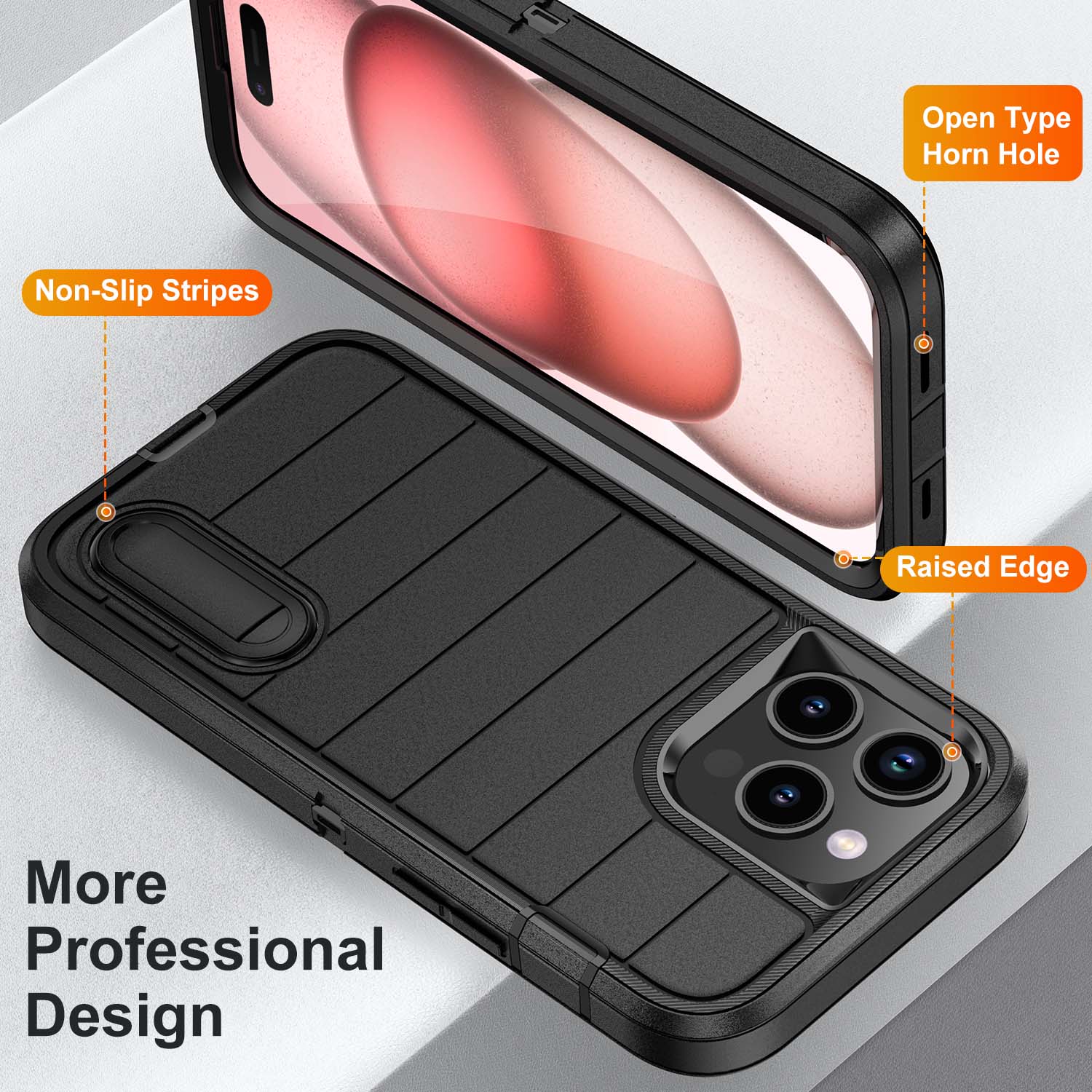 Heavy-Duty Shock Absorption Case – Full-Body Protective Silicone Rubber Cover for iPhone Models