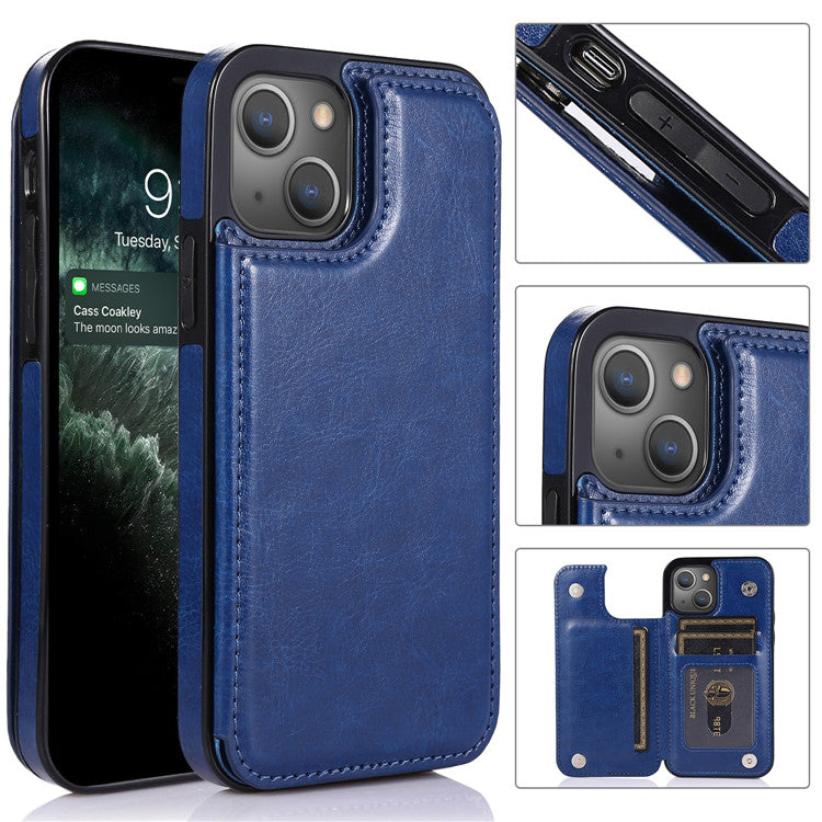 Luxury PU Leather Wallet iPhone Case – Kickstand, Card Holder Slots, Durable Shockproof Cover, Elegant Magnetic Closure for iPhone Models