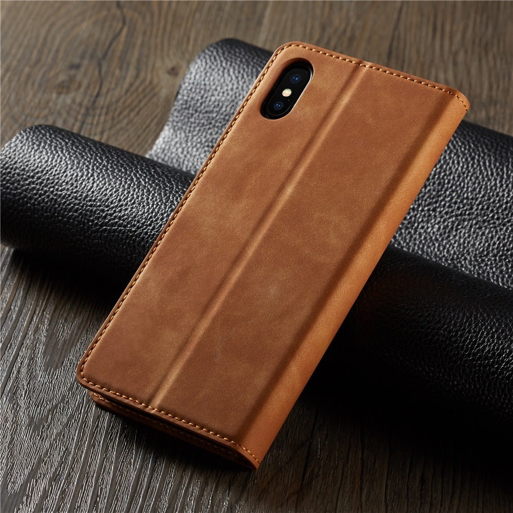 Thin Suede Leather Wallet Case – Flip Cover with Strong Magnet, Card Holder, and Premium Protection for iPhone Models