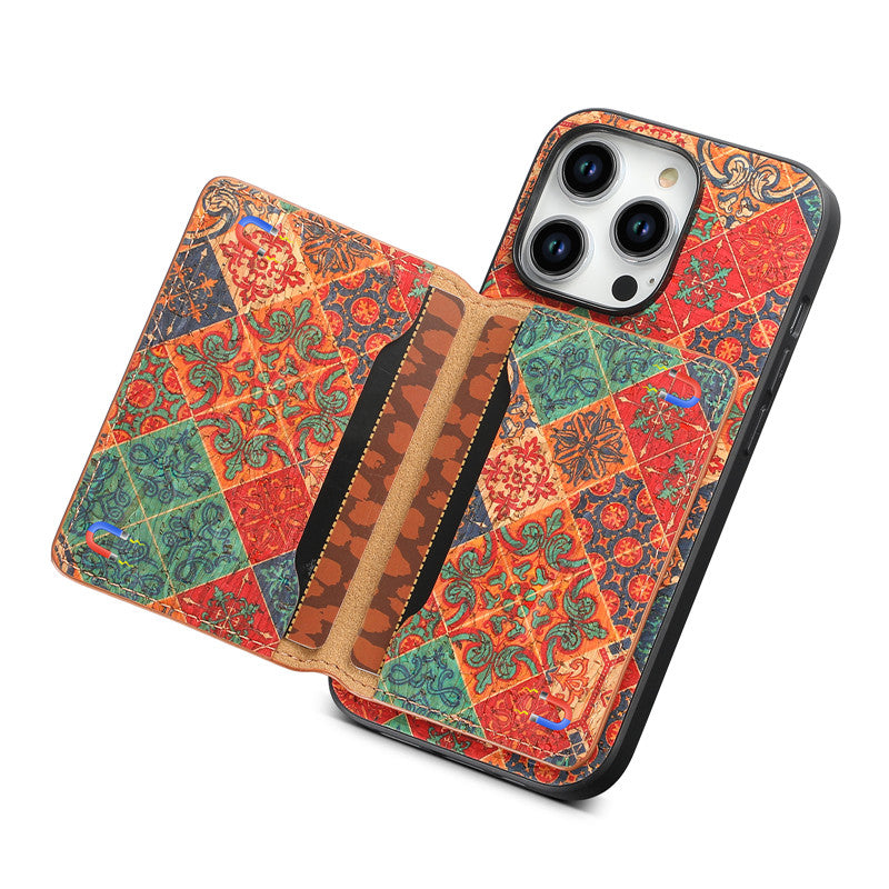 Luxury Flower Pattern Leather Magnetic Wallet Phone Case for iPhone – Card Holder, Stand Function, Protective Back Cover