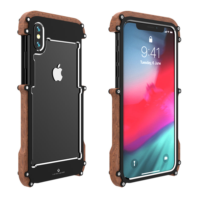 R-Just Luxury Aluminum Phone Case – Tough Shockproof Armor Cover with Screws for iPhone Models, Premium Durable Protection