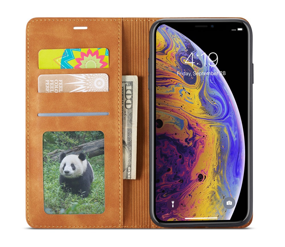 Thin Suede Leather Wallet Case – Flip Cover with Strong Magnet, Card Holder, and Premium Protection for iPhone Models