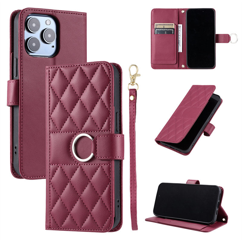 Luxury Leather Flip Phone Case – Premium Wallet, Bracket Protection,  Elegant Cover with Card Slots, Durable & Functional