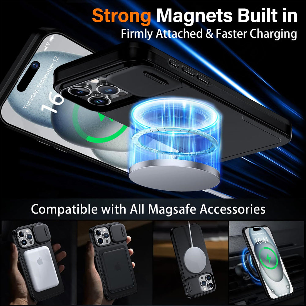 Magnetic Ring Stand Case – 360° Rotatable Shockproof Drop Protection Cover for iPhone Models