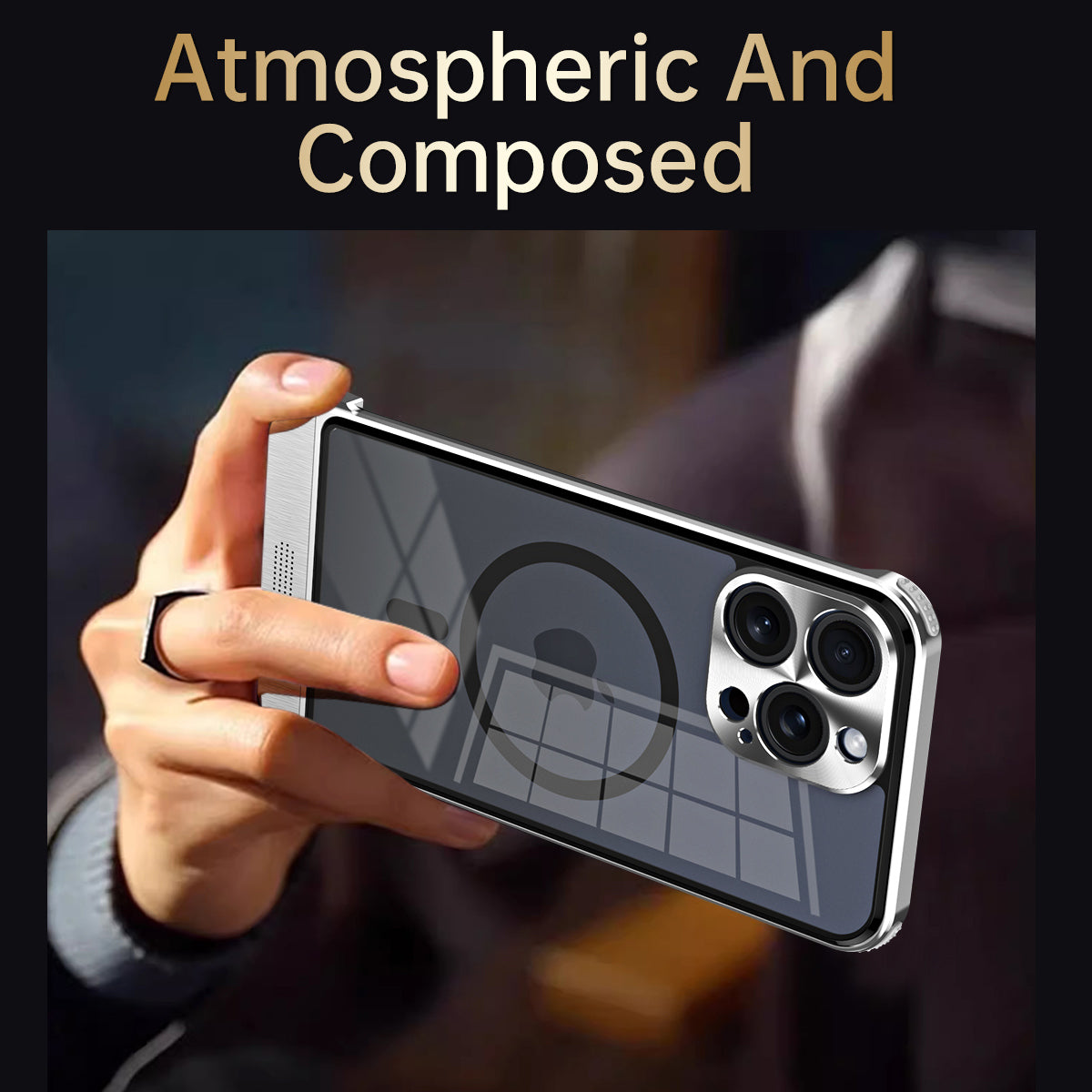 Aluminum Alloy Aromatherapy Magnetic Phone Case – Highly Transparent Backplate MagSafe Cover for iPhone Models