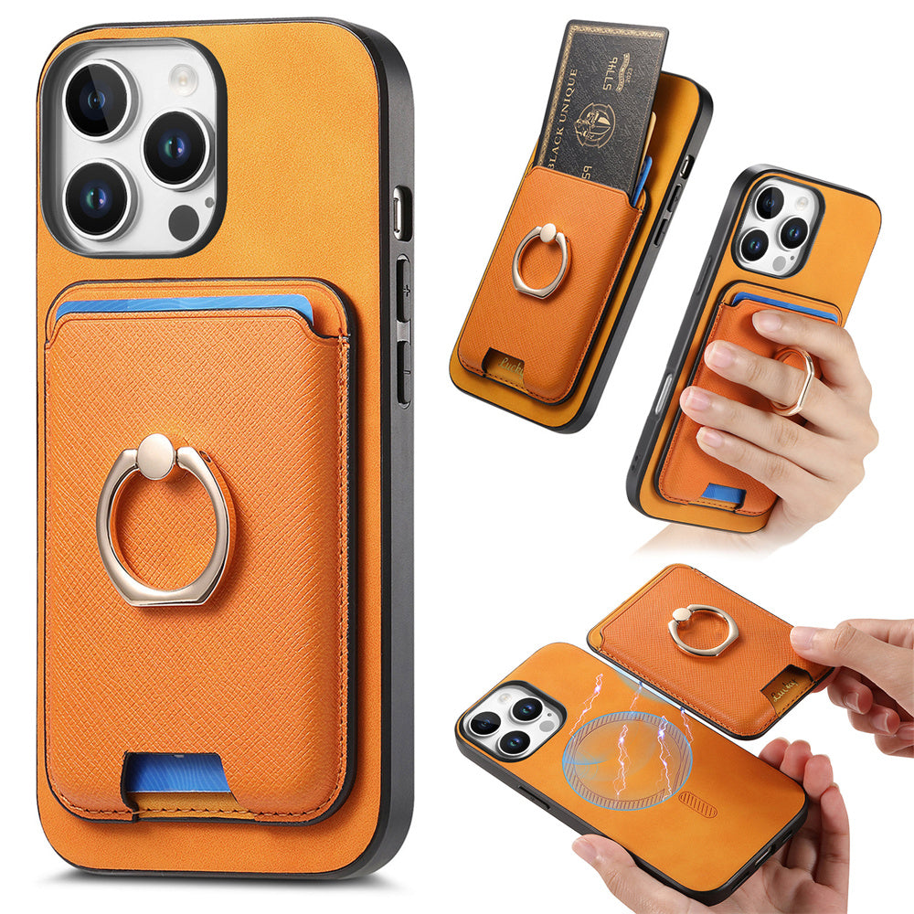 Luxury Detachable Magnetic Wallet Case – Card Holder, Ring Stand, and Shockproof Protection for Secure and Convenient Use