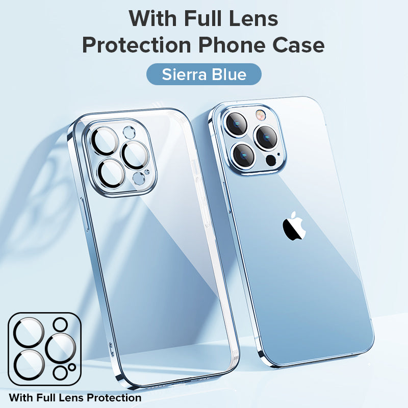 High-Quality Plating Transparent Case - Soft Silicone Shockproof Cover with Lens Protector, Slim & Durable Design | Case for iPhone