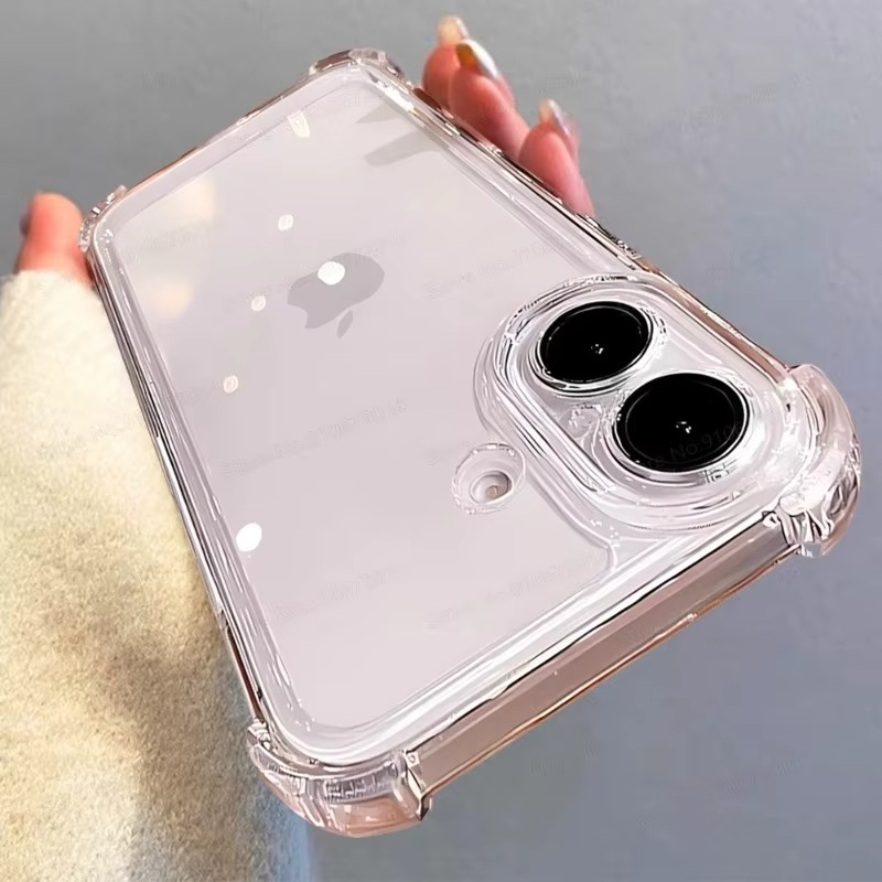 New Plating Airbag Case - Camera Protector, Clear Soft Cover, Shockproof Design for Men & Women | Case for iPhone