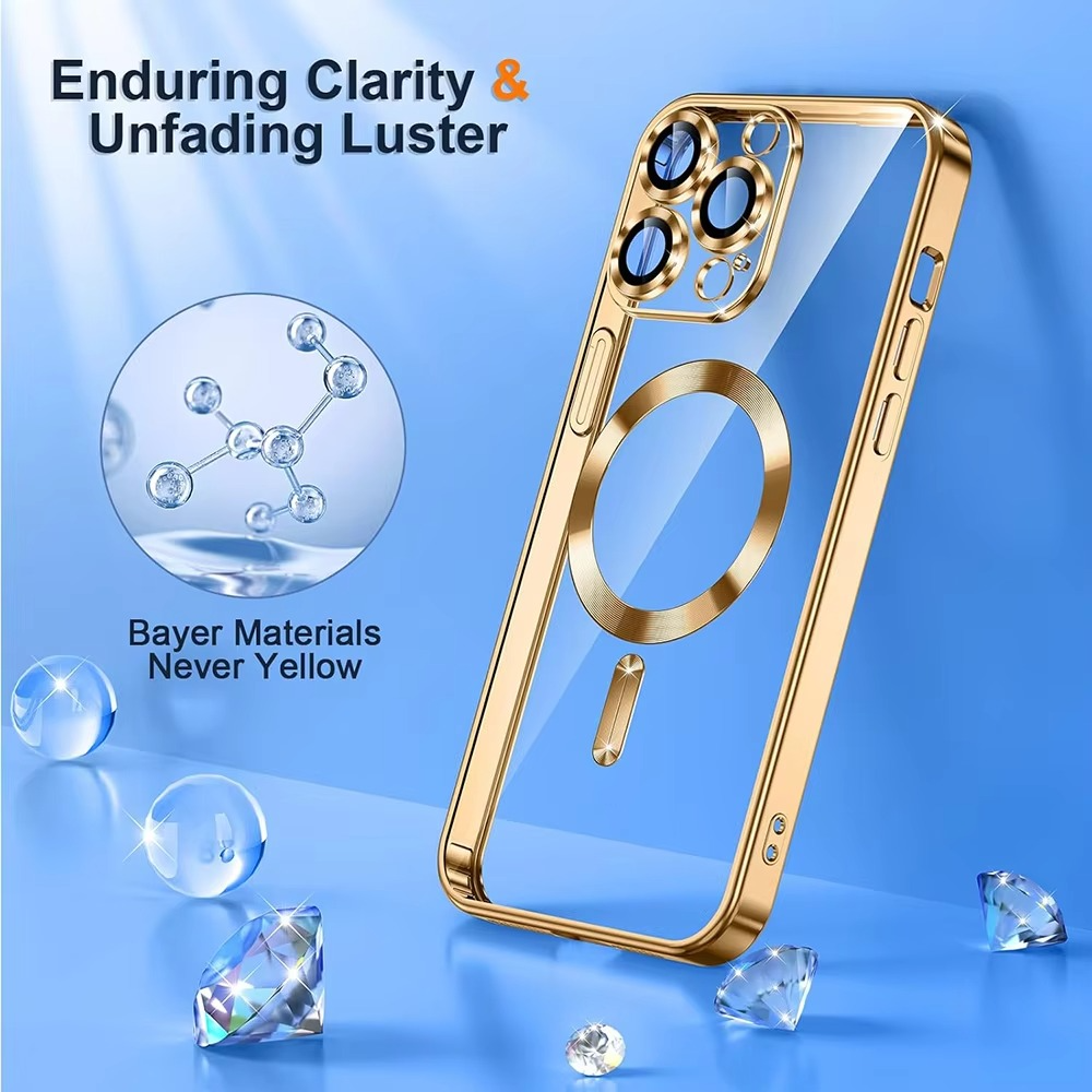 Luxury Desert Gold MagSafe Case - Magnetic Wireless Charging, Electroplated Bumper, Sleek & Durable Cover | Case for iPhone