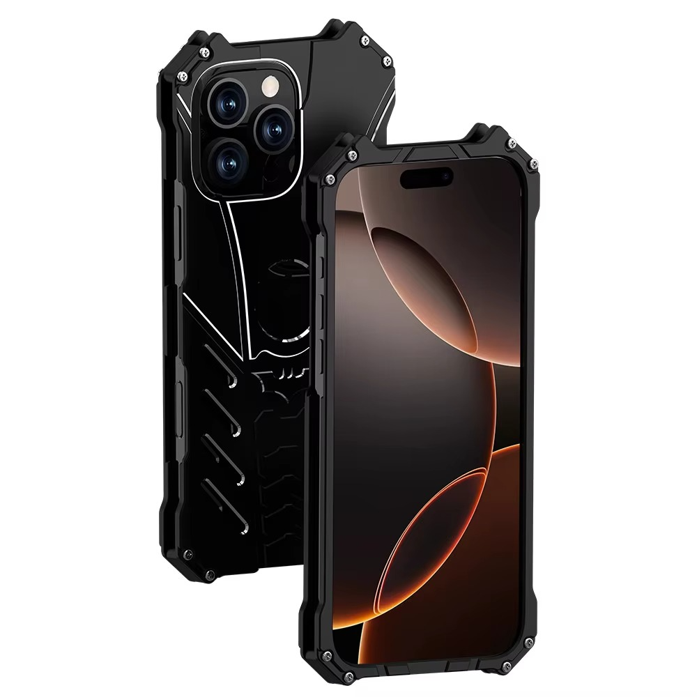 Robuste Apple iPhone Hülle, MagSafe-kompatibel, Kameraobjektiv- und Bildschirmschutz, ultra dünn, stoßfest, magnetisch, vollständiger Rundumschutz, Bat Metal Armor Rahmenabdeckung