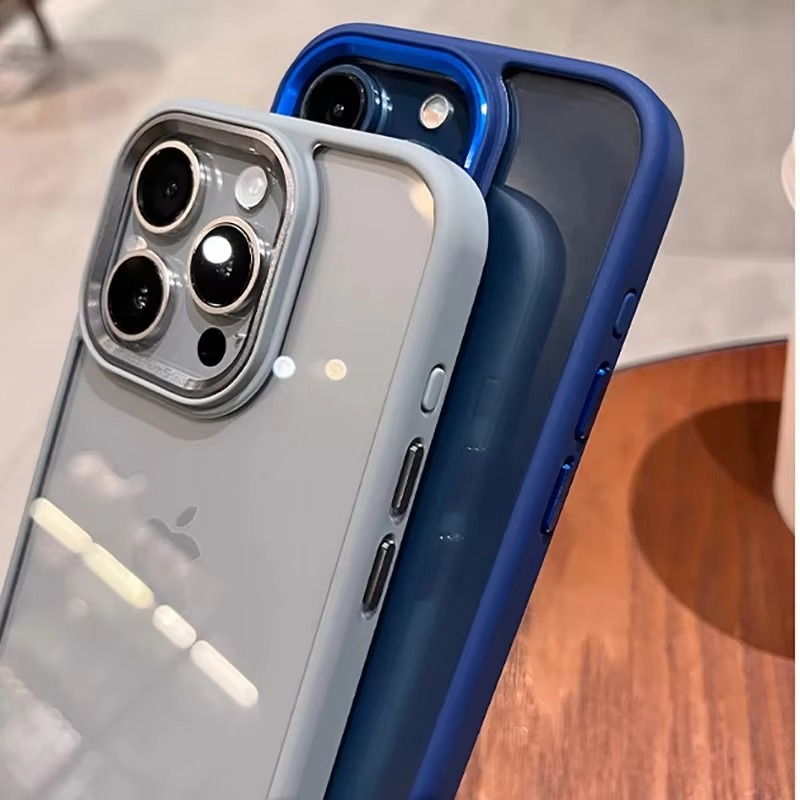 Luxury Metal Camera Protection iPhone Case - Transparent Acrylic PC & TPU Armor, Shockproof Durable Cover | Case for iPhone