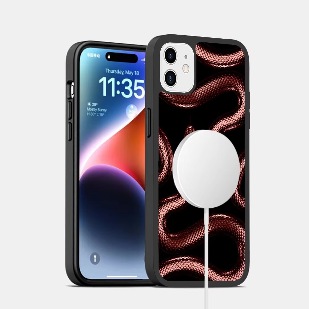 Premium Apple iPhone Hülle, MagSafe-kompatibel, Kameraobjektiv- und Bildschirmschutz, ultra dünn, stoßfest, magnetisch, vollständiger Rundumschutz, vollständige Metall-Schutzhülle