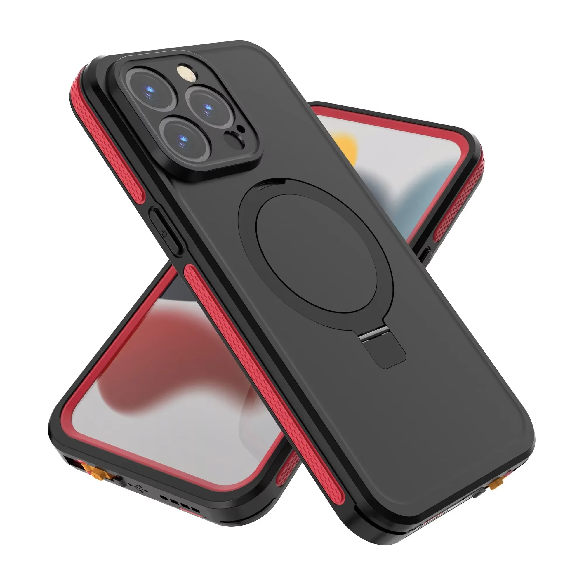 Robuste Apple iPhone Hülle, MagSafe-kompatibel, Kameraobjektiv- und Bildschirmschutz, ultra dünn, stoßfest, magnetisch, vollständiger Rundumschutz, IP68 wasserdichte Sporthülle