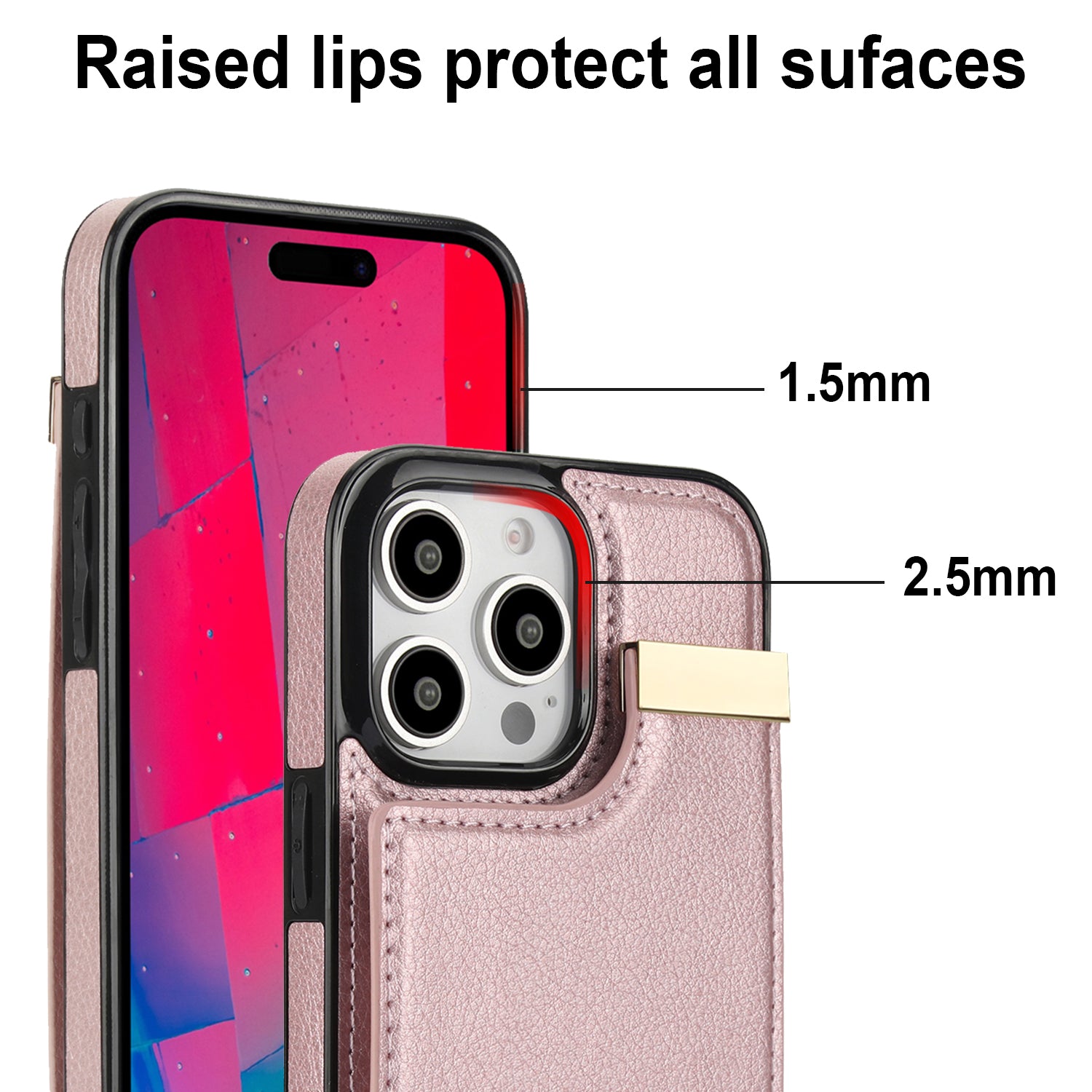 Shockproof Leather Wallet Case – Flip Cover with Card Holder, Secure Pocket, Durable Protection for iPhone Models