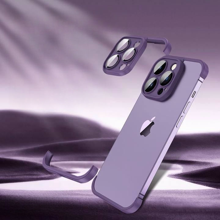 Metal Corner Pads iPhone Case – Aluminum Alloy Bumper with Camera Lens Protector Antifall Protection for iPhone Models