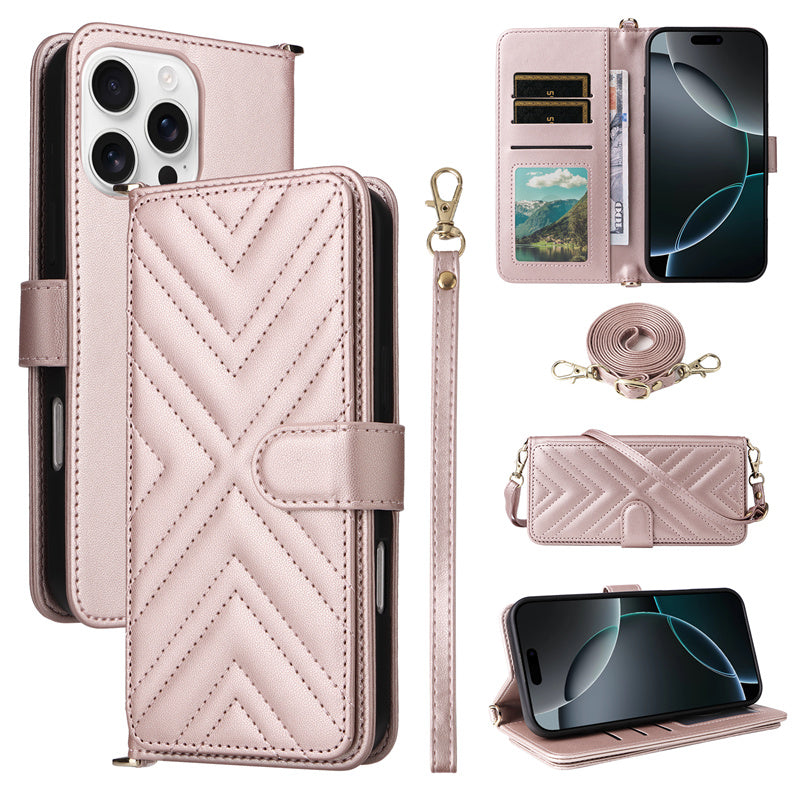 Luxury Crossbody Wallet Phone Case – Fashion Shoulder Strap, Magnetic Closure, Card Holder, and Premium Protection for iPhone