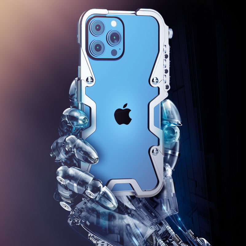 Rough Metal Armor Case – Aluminum Bumper Shockproof Protective Shell for iPhone Models, Durable and Stylish Frame Design