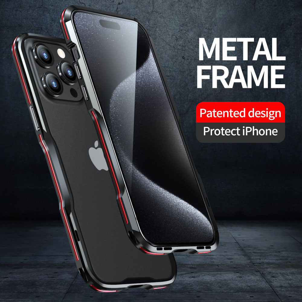 Metal Frame Bumper Case – Aluminum Detachable Heat Dissipation Shockproof Cover for iPhone Models, Sleek and Durable Protection