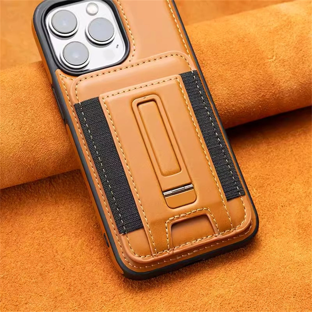 Luxury Detachable Wallet Leather Case – Magnetic Card Slot, Shockproof Protection, Hollow Logo Back Cover, Premium Design for iPhone Models