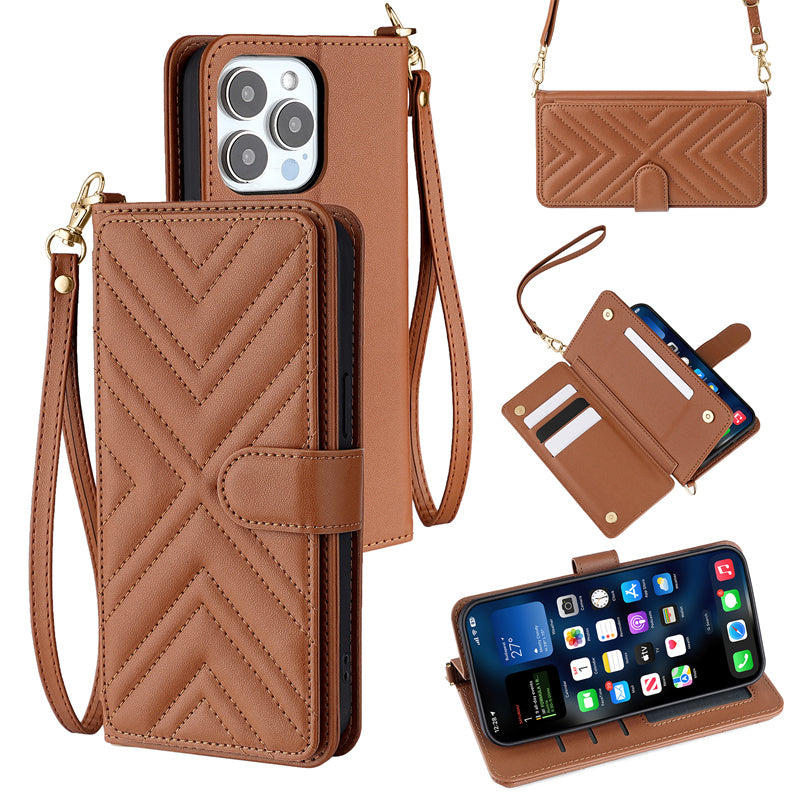 Luxury Crossbody Wallet Phone Case – Fashion Shoulder Strap, Magnetic Closure, Card Holder, and Premium Protection for iPhone