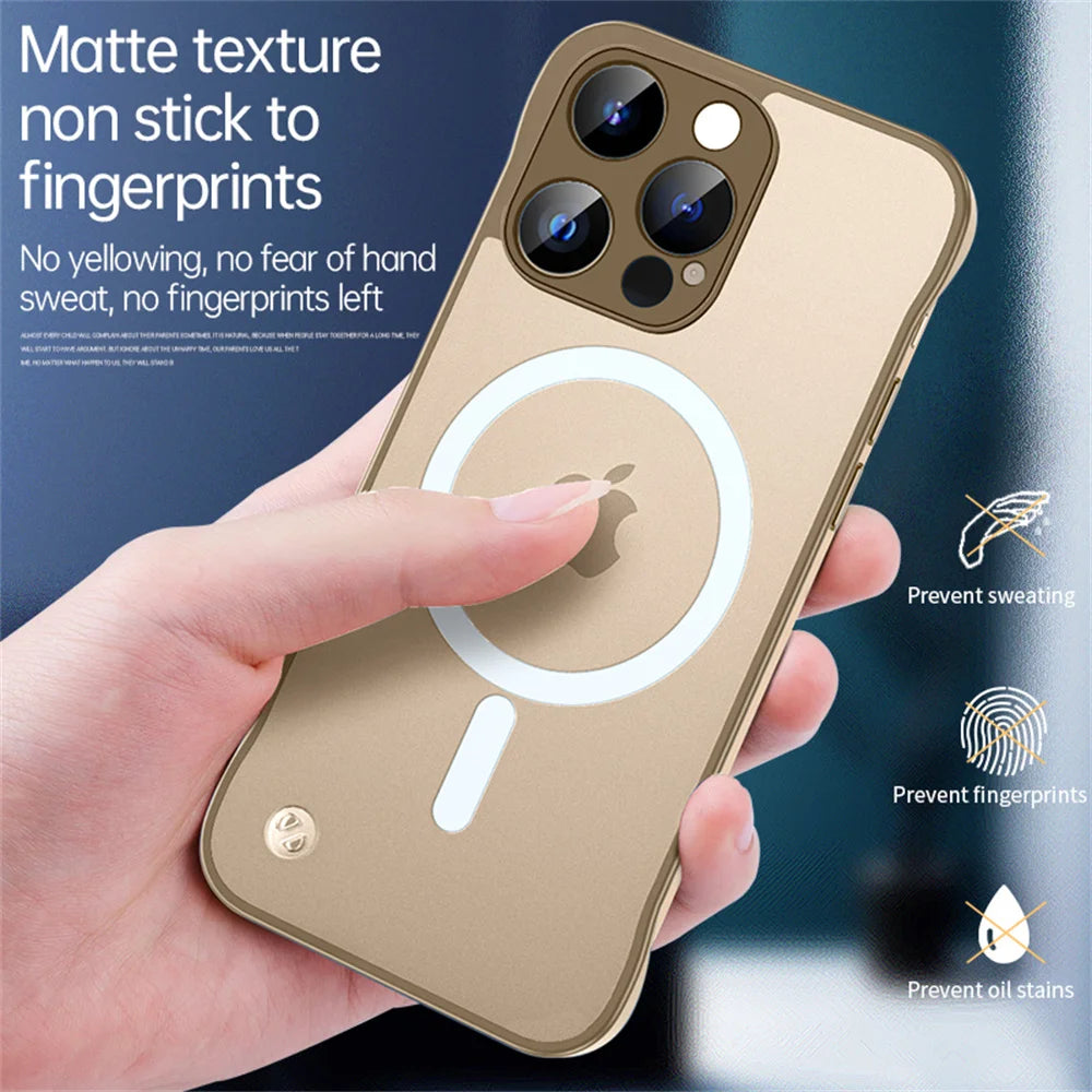 Premium Ultra Thin Magnetic Transparent iPhone Case Borderless r Water Resistant Protective Cover with MagSafe Compatibility