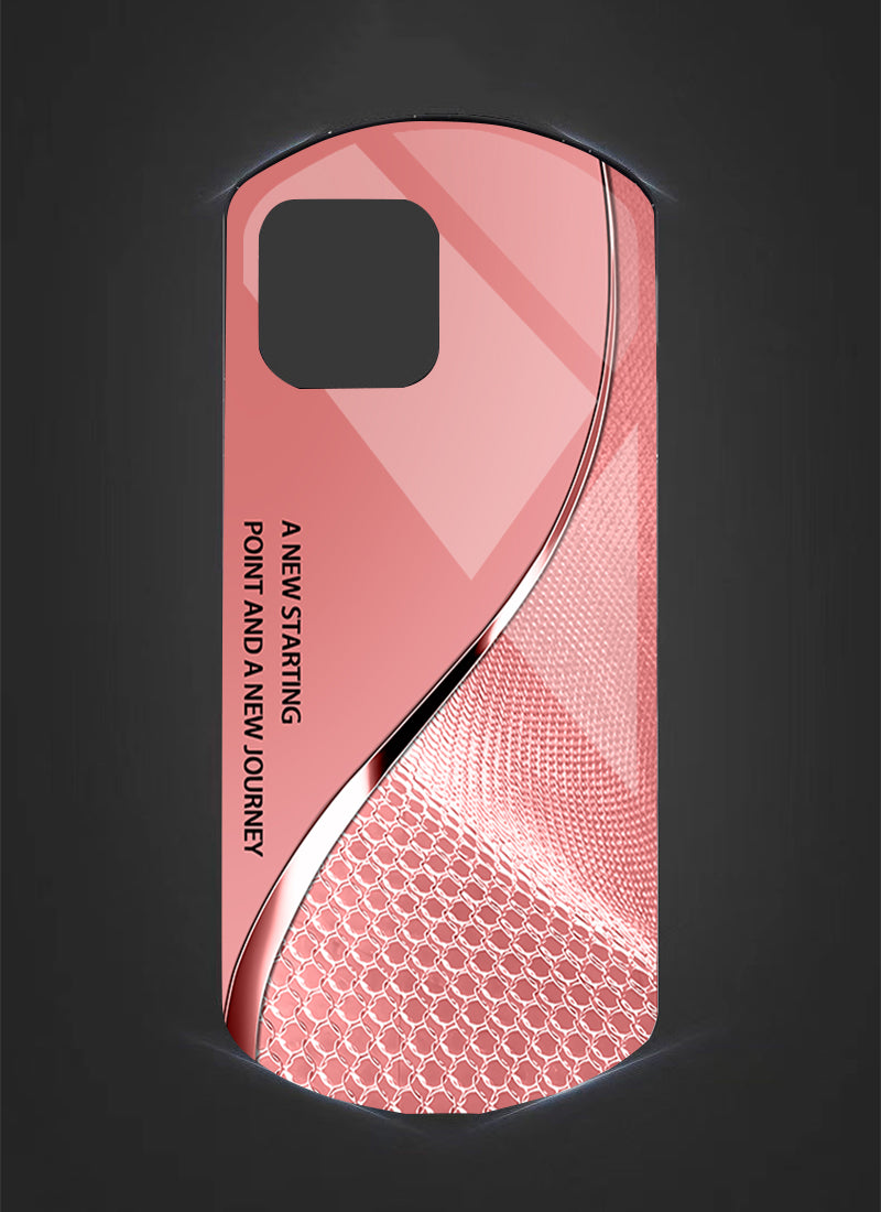 Premium Gradient Grid Silver Tempered Glass Phone Case Scratch-Resistant, Lightweight Protection for Daily Use