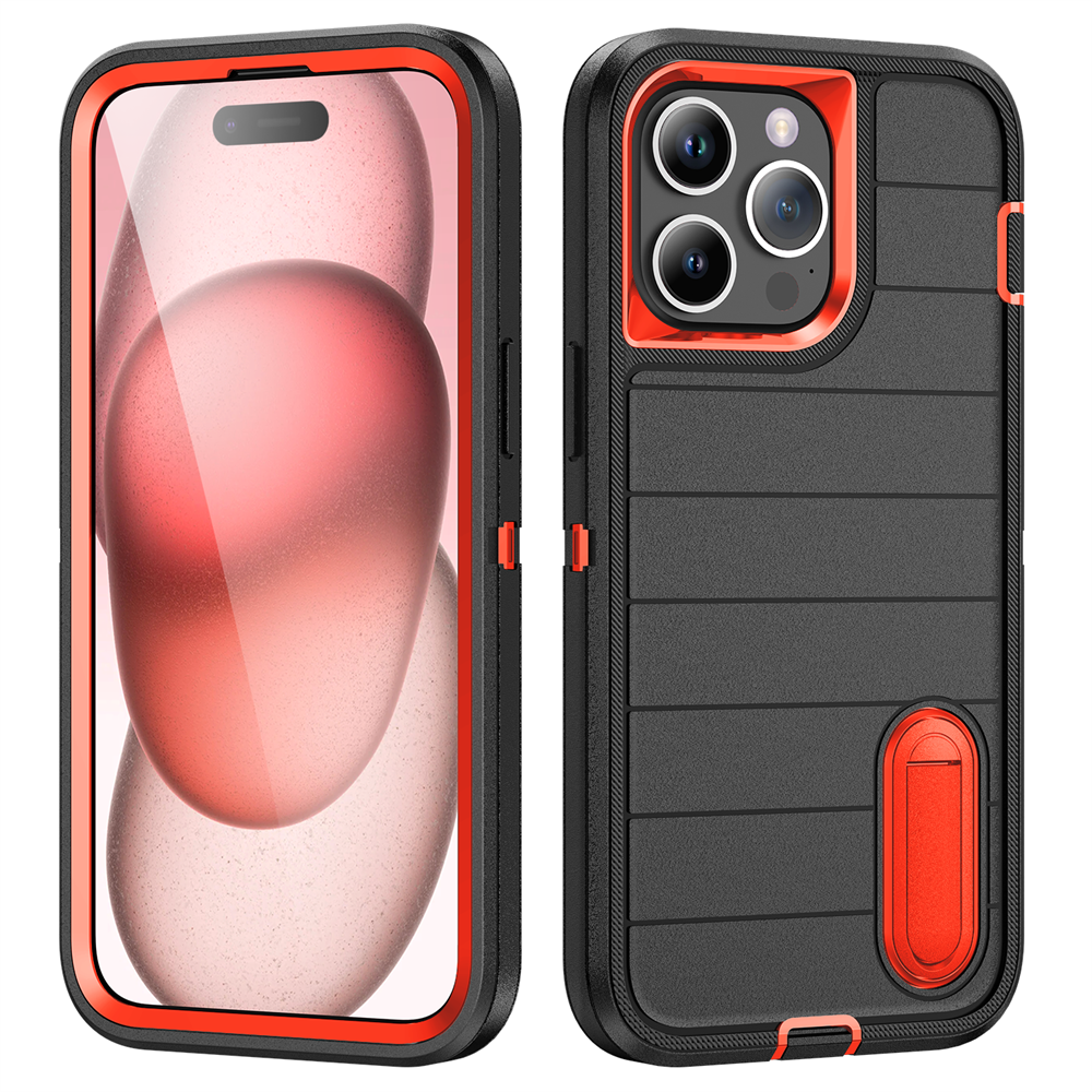 New 3-in-1 Hybrid Defender Case – Kickstand Full-Body Protection Cover for iPhone Models, Rugged and Durable Design