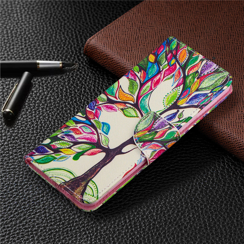 Premium Leather Flip Wallet Case - Magnetic Plum Blossom Phone Cover with Card Holder, Stand Function, and Secure Closure