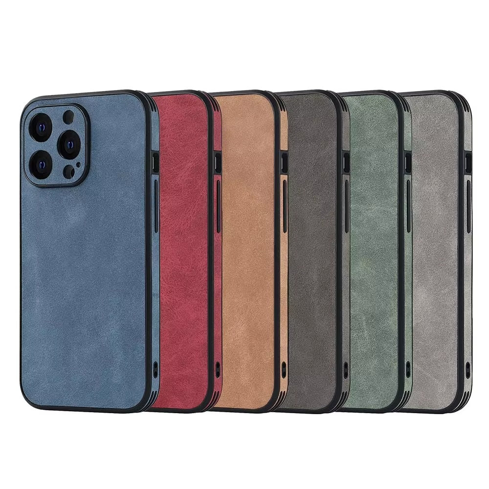 Luxury Vintage Leather Shockproof iPhone Case – Soft Silicone, Matte Finish, Durable & Stylish Protection | Case for iPhone