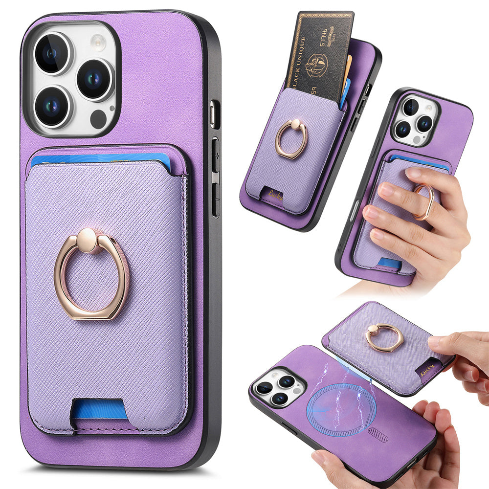 Luxury Detachable Magnetic Wallet Case – Card Holder, Ring Stand, and Shockproof Protection for Secure and Convenient Use