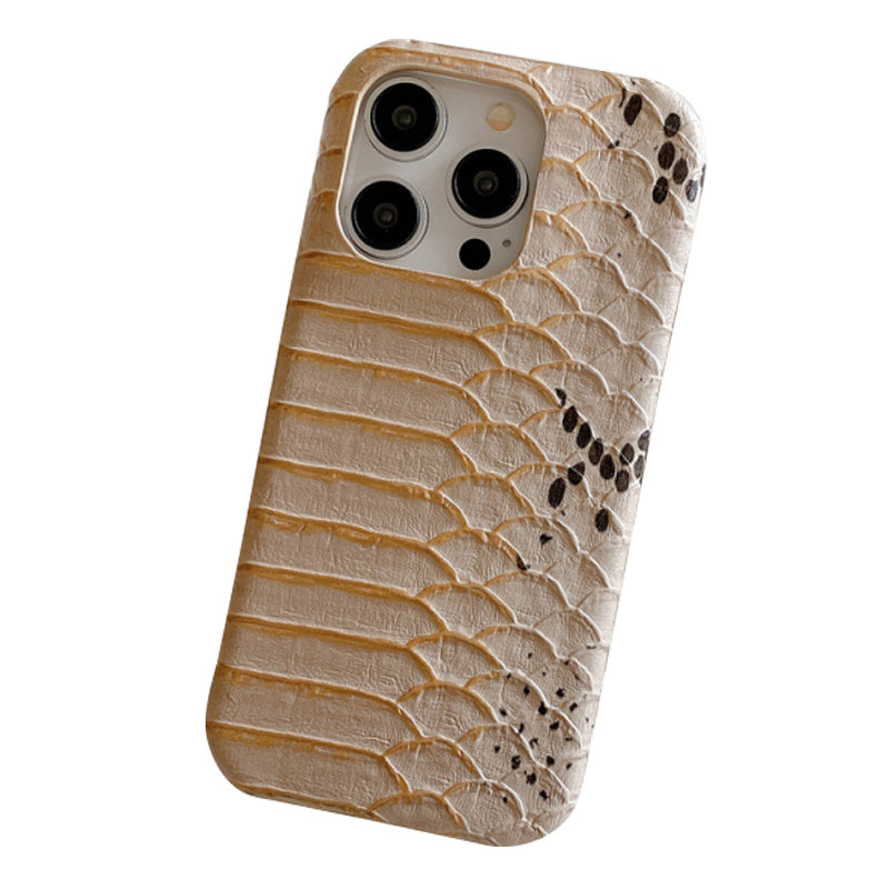 Premium Leather Realistic Snake Skin Texture iPhone Case - PU Seismic Cover, Durable & Stylish Protection for iPhone Models