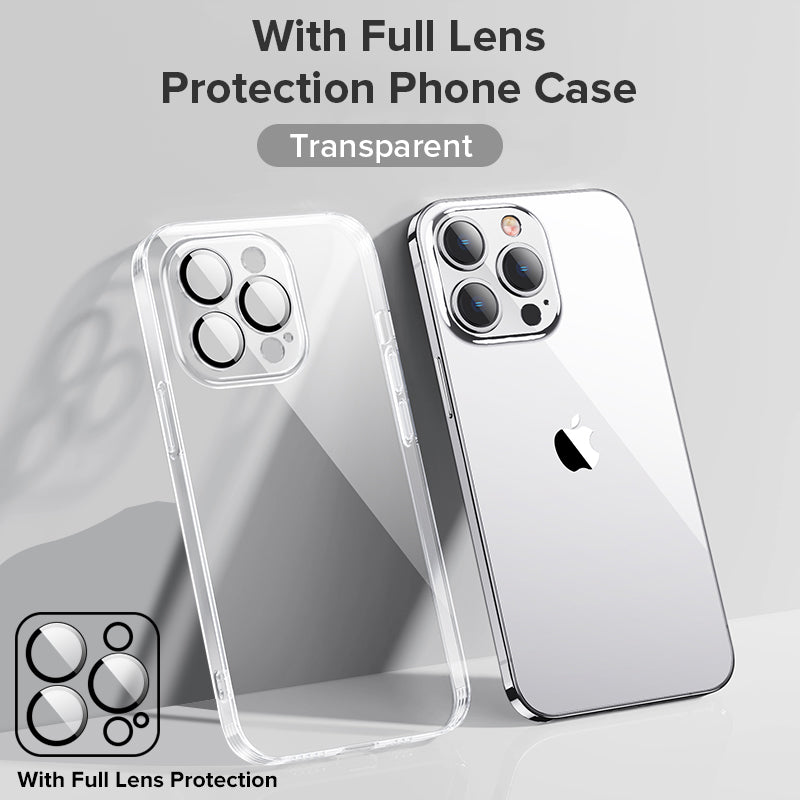 High-Quality Plating Transparent Case - Soft Silicone Shockproof Cover with Lens Protector, Slim & Durable Design | Case for iPhone