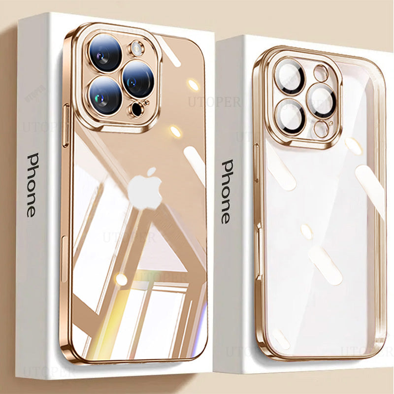 Luxury Magnetic Metal Phone Case – Transparent Back, Aluminum Frame, Shockproof Design Slim Durable Cover for iPhone