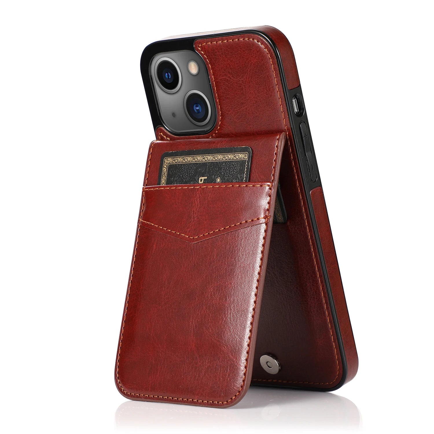 Luxury Flip Leather Wallet Case for iPhone – Credit Card Holder, Kickstand, Premium Protection for iPhone 16, 15, 14, 13, 12 Mini, 11, XS, Pro Max