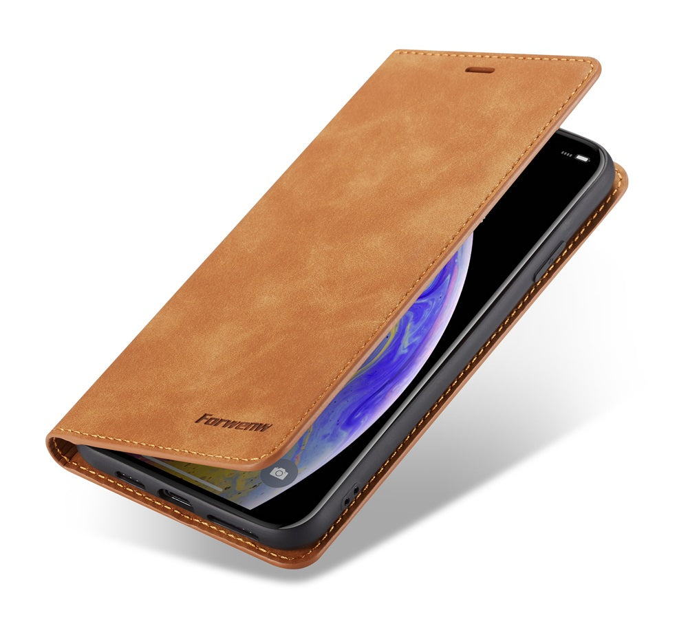 Thin Suede Leather Wallet Case – Flip Cover with Strong Magnet, Card Holder, and Premium Protection for iPhone Models