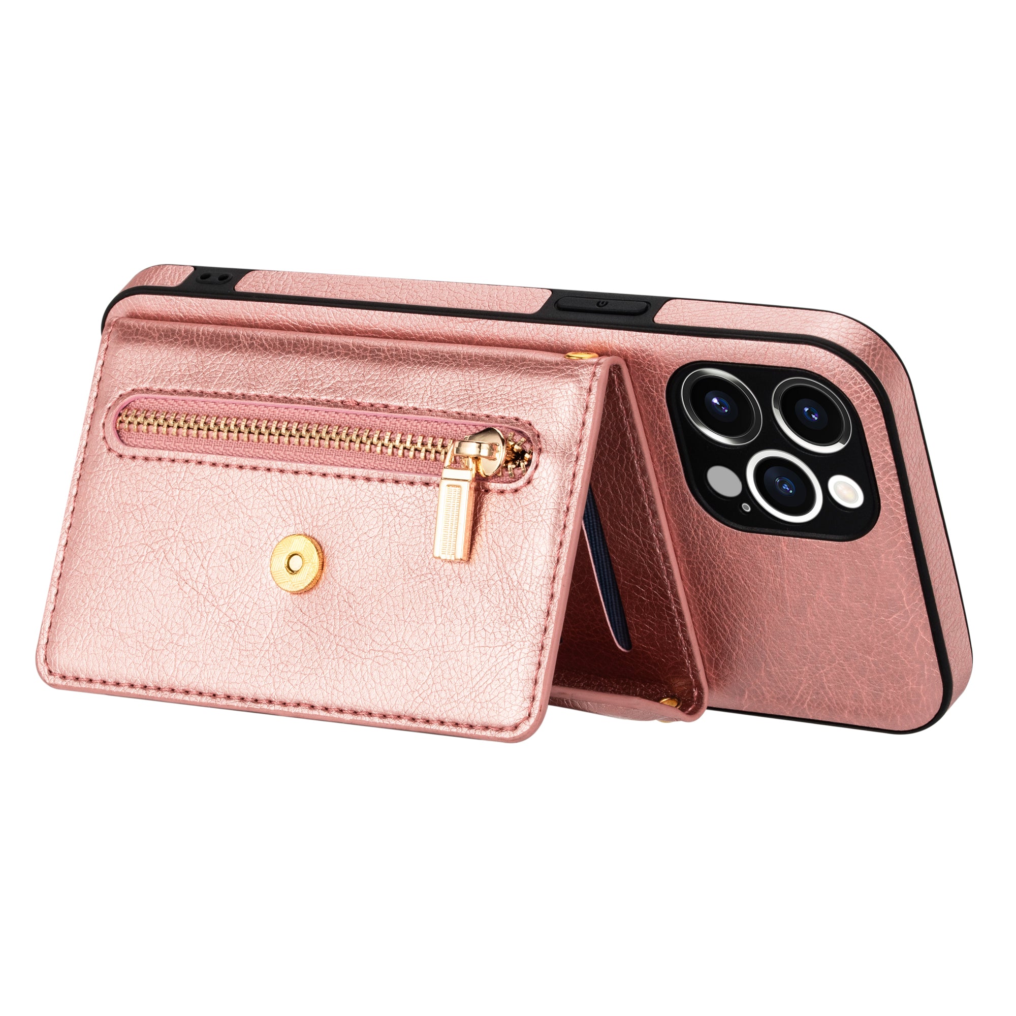 Zipper Wallet Crossbody Leather Case – Card Holder, Lanyard Strap, Secure Storage, Stylish Protection for iPhone Models