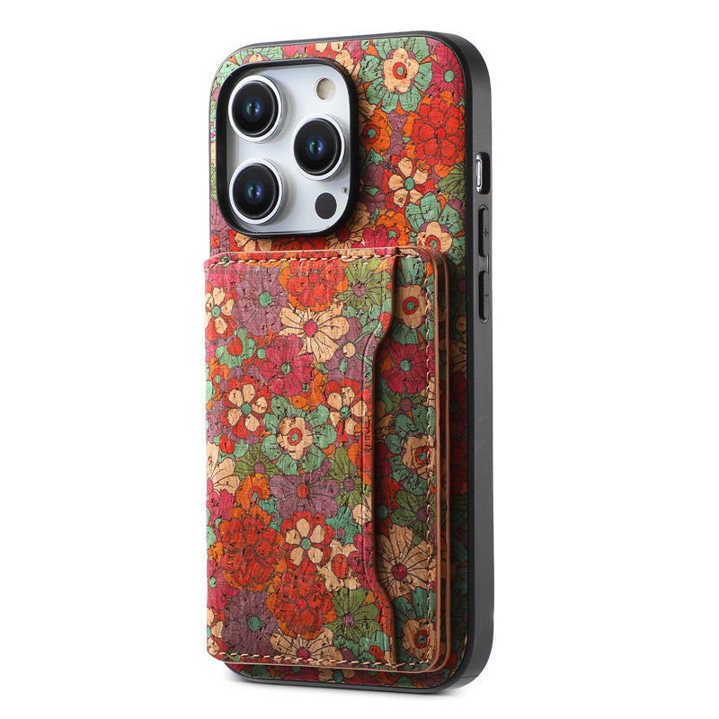 Luxury Flower Pattern Leather Magnetic Wallet Phone Case for iPhone – Card Holder, Stand Function, Protective Back Cover