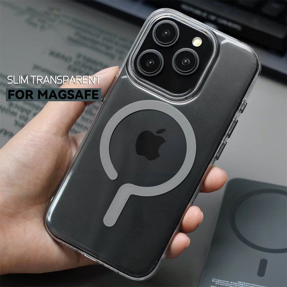 Luxury Titanium Gray Magnetic Phone Case – Strong MagSafe Charging, Metal Buttons, Shockproof Hard Shell, Sleek & Durable Protection | Case for iPhone