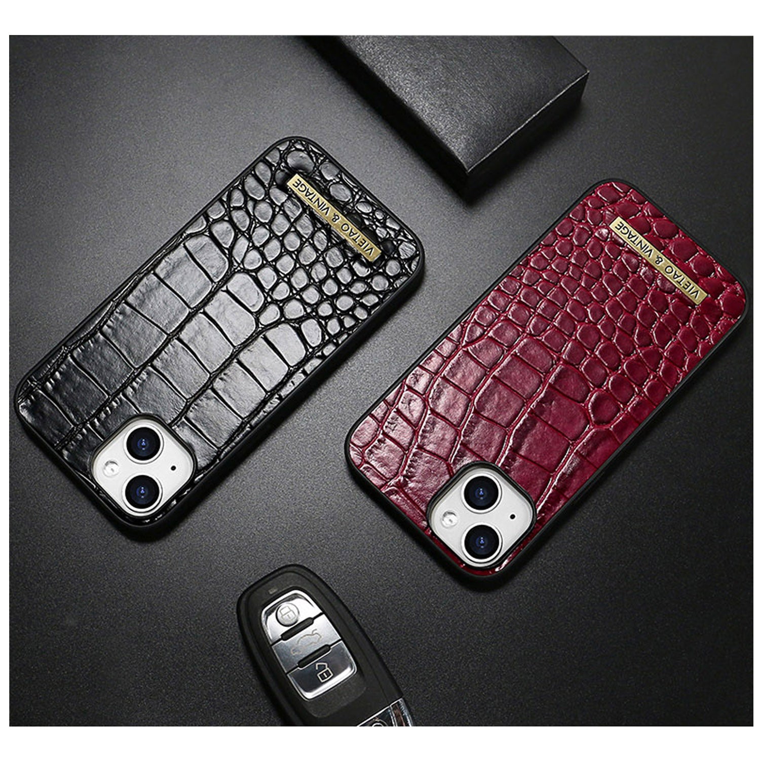 Luxury Crocodile Pattern Leather iPhone Case - Business Style, Shockproof, Durable Bumper Cover