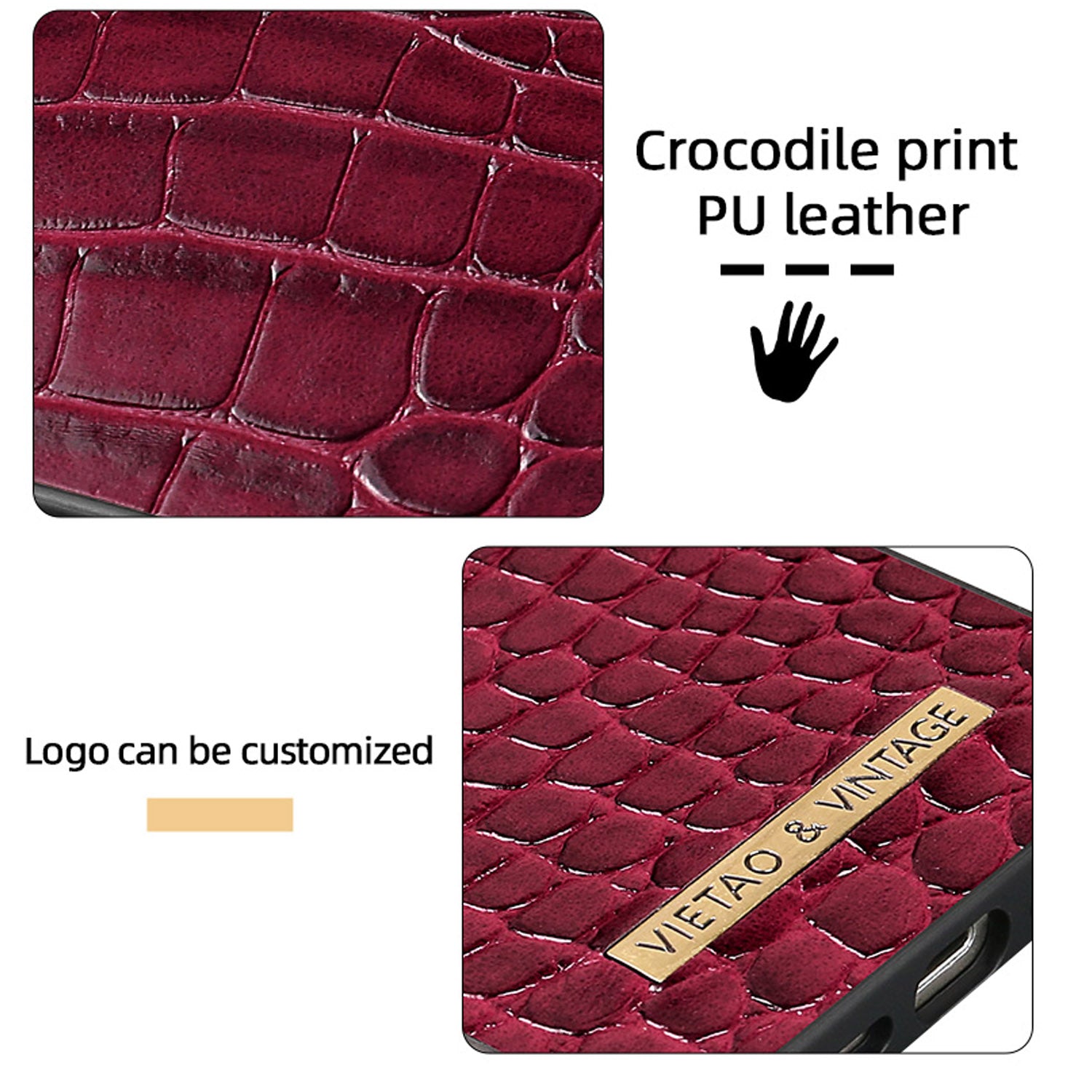 Luxury Crocodile Pattern Leather iPhone Case - Business Style, Shockproof, Durable Bumper Cover