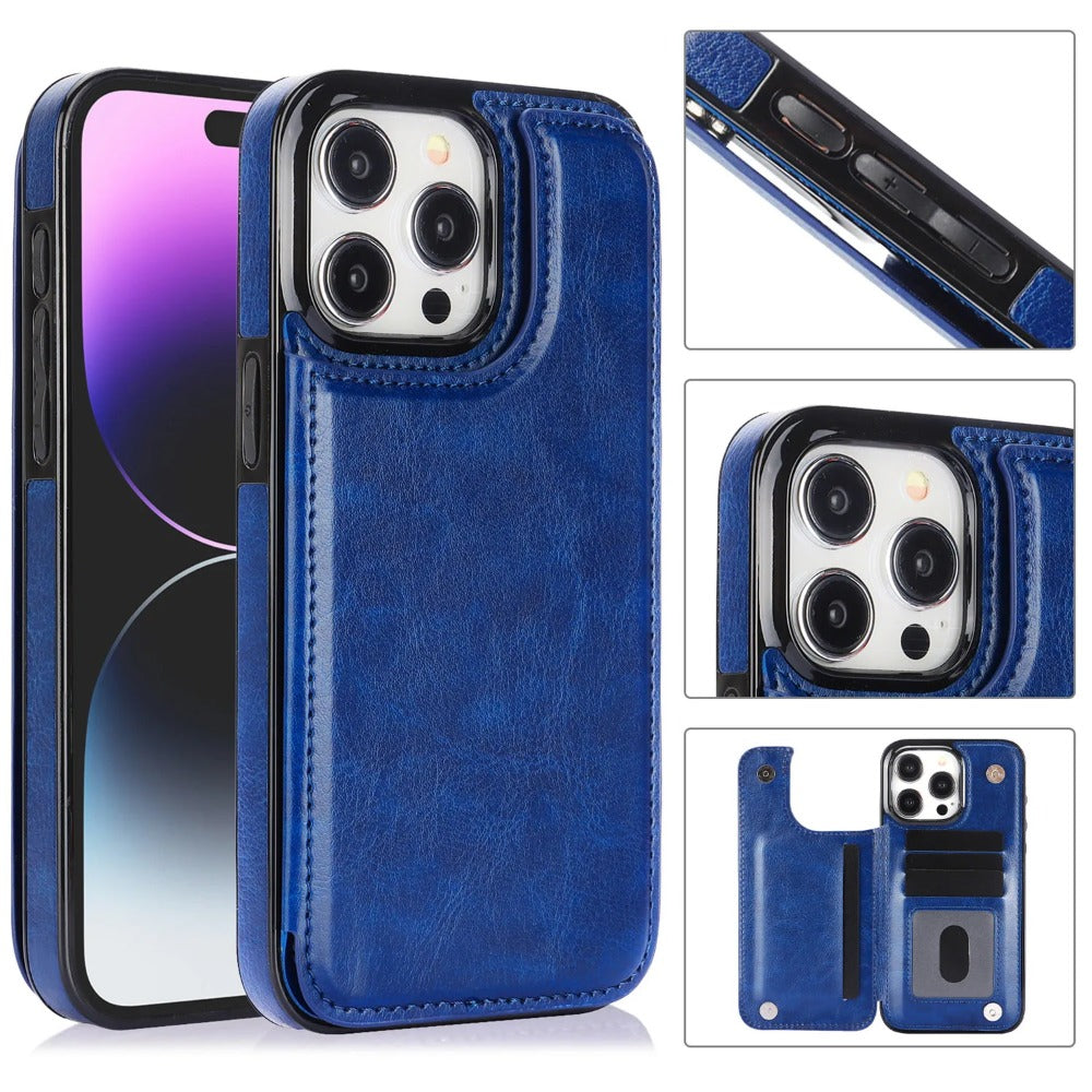 Luxury Wallet Flip iPhone Case – PU Leather Cover with Card Slots, Secure Magnetic Closure, and Full Protection for Ultimate Convenience