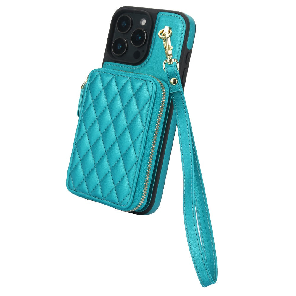 Luxury Crossbody Lanyard Phone Case – Zipper Wallet Leather Cover with Card Holder, Shoulder Strap, and Full Protection for iPhone Models