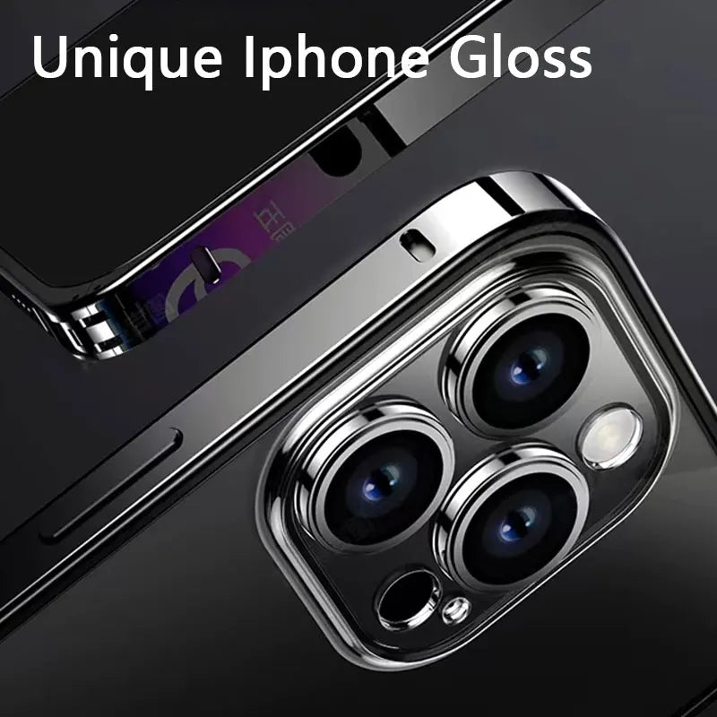 Luxury Magnetic Metal Phone Case – Transparent Back, Aluminum Frame, Shockproof Design Slim Durable Cover for iPhone