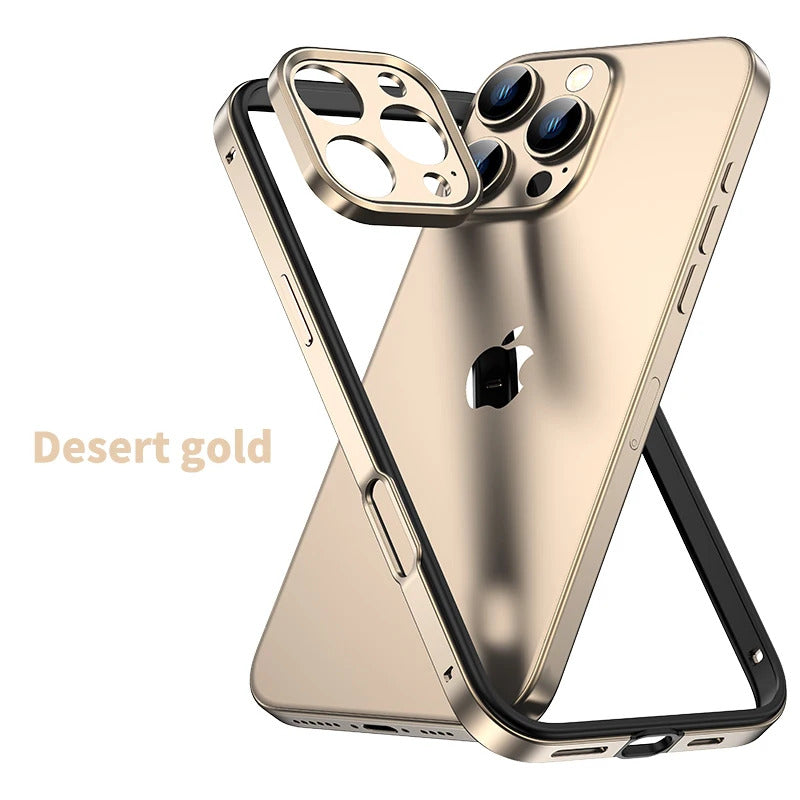 Luxury Hybrid Metal iPhone Case - Camera Protection, Silicone Frame, Aluminum Heat-Dissipating Bumper, Shockproof Design | Case for iPhone