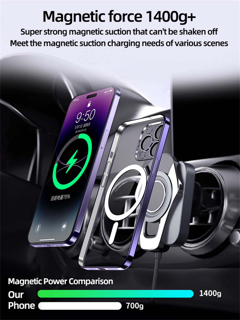 Luxury Magnetic Clear iPhone Case - Slim with Full Lens Protection, Wireless Charging Support, and Durable Plating Finish